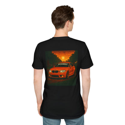 BayaniBuilt BMW 135i Race Car Shirt – Minecraft Style Pixel Art Tee for BMW Fans